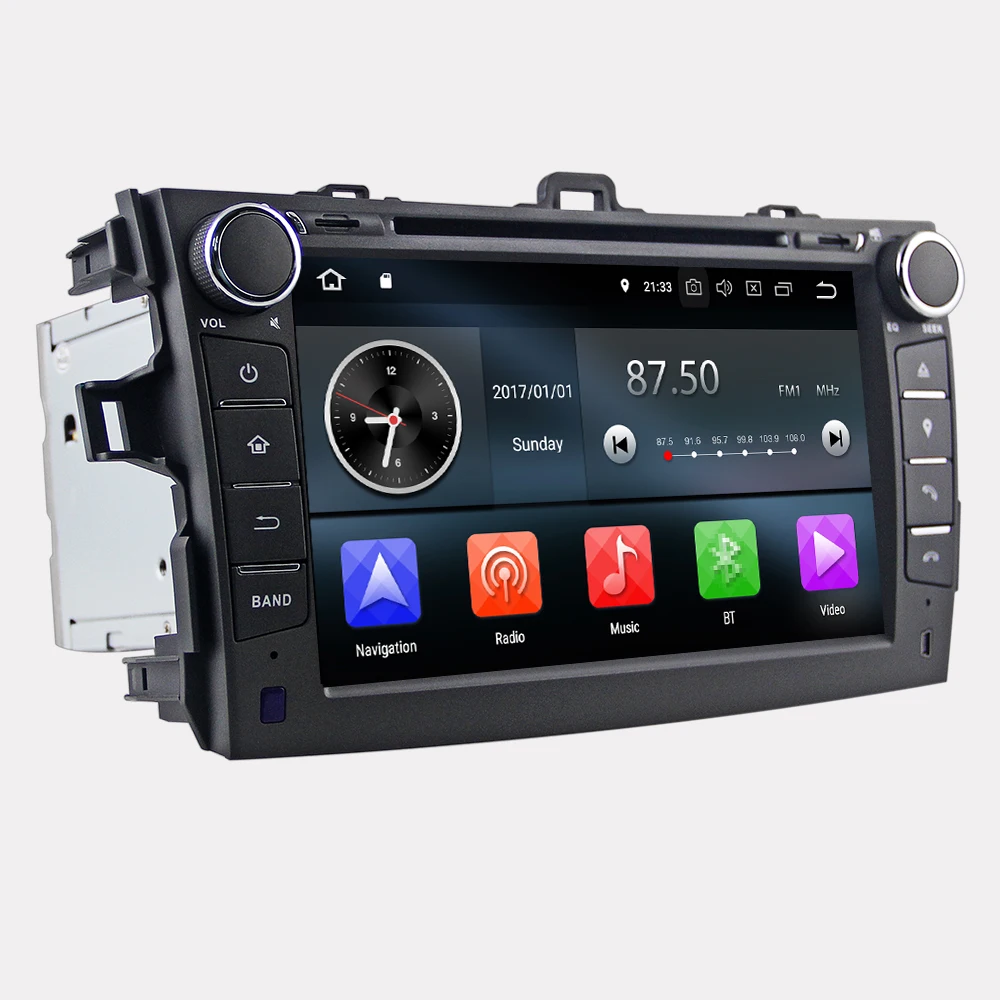Eunavi 2 din tda7851 Android 9 автомобильный dvd для Toyota Corolla 2007 2008 2009 2010 2011 ips сенсорный экран gps navi Радио 4 Гб 64 Гб DSP