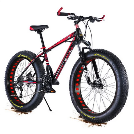 x-передний бренд снегоход 21/27 скорость 2" 4 Fat Tire MTB горный велосипед внедорожный редуктор пляжный fat велосипед - Цвет: black red