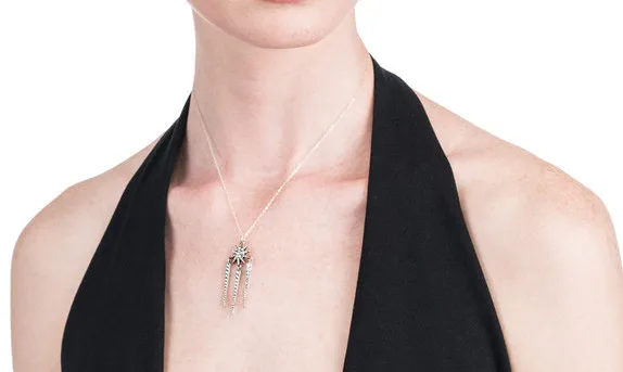 Серебряный цвет стразы звезда ожерелье с подвеской простое модное винтажное