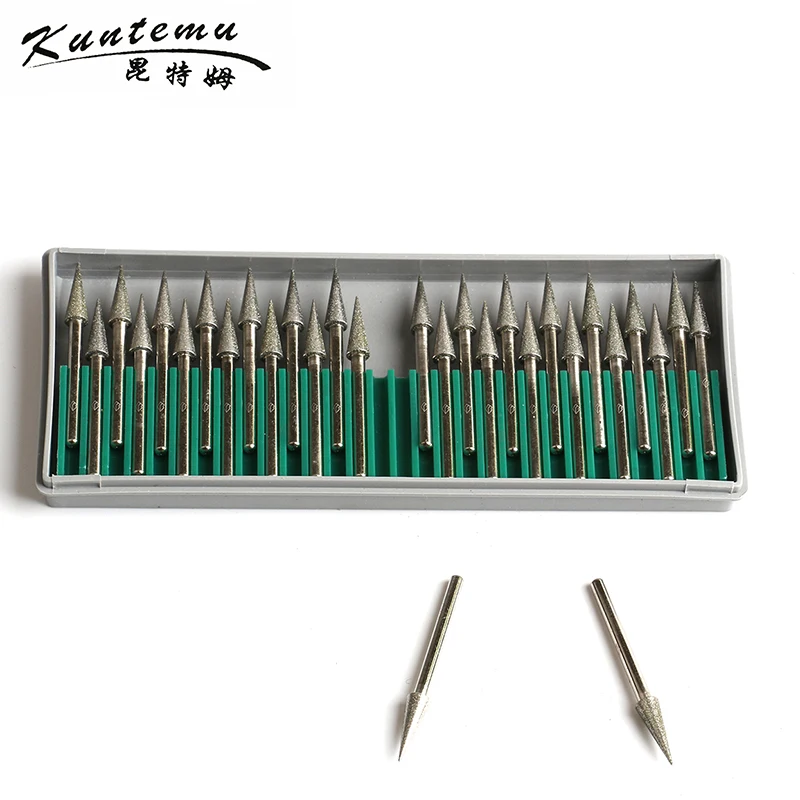 Фото Free Shipping 30pcs Cone Head Diamond Mounted Points Grinding For Jade Metal Wood Polishing Free Shipping 30pcs Cone Head Diamond Mounted Points Grinding For Jade Metal Wood Polishing