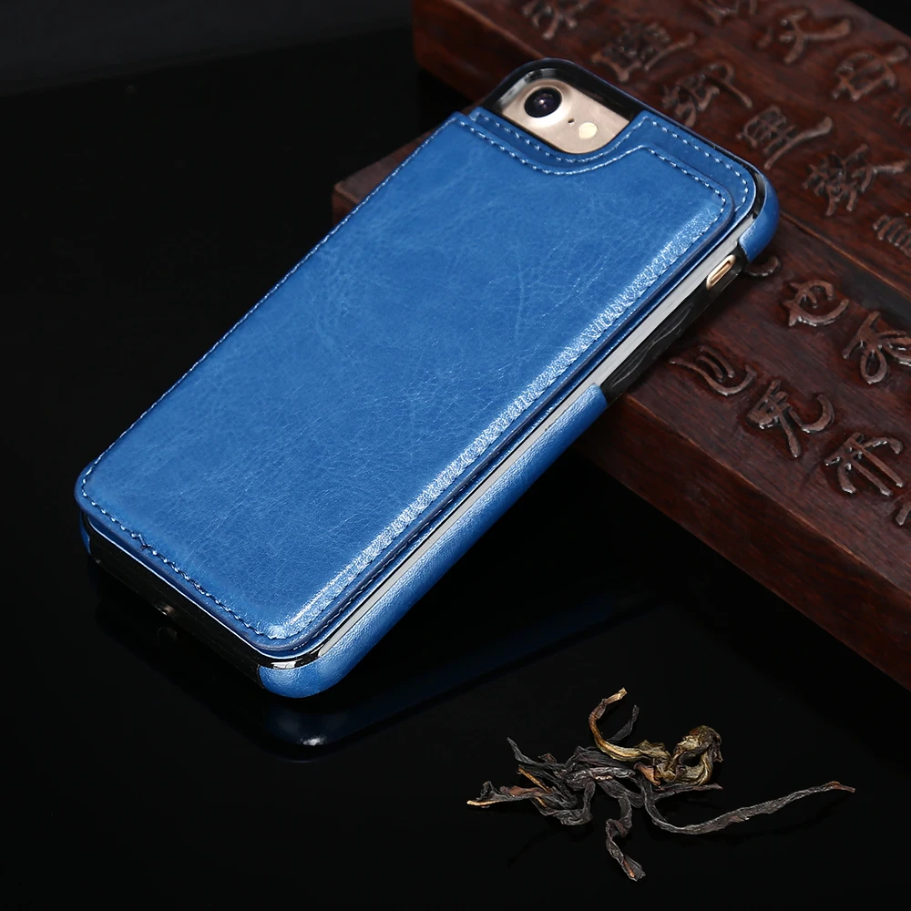 Blue Ретро Кожаный чехол-кошелек для iPhone 6, 6 S, 7, 8 Plus, X, XR, XS Max, чехол, флип-держатель для карт, Магнитный чехол, чехол для телефона, для iPhone 11 Pro - Цвет: Blue