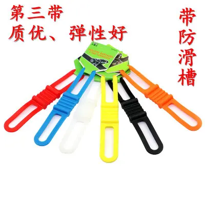 Велосипедный руль Силиконовый Эластичный велосипедный пояс силиконовый ремешок бандаж фонарь вспышка Светильник Зажим велосипедный светильник Фонарь держатель