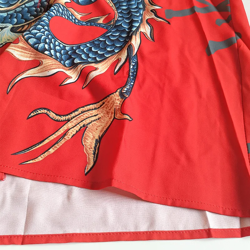 

Fashion Nice Quality Harajuku Blouse Women'S Clothing Dragon Print Short Sleeve Shirt Tops Blouses Streetwear Japanese Style