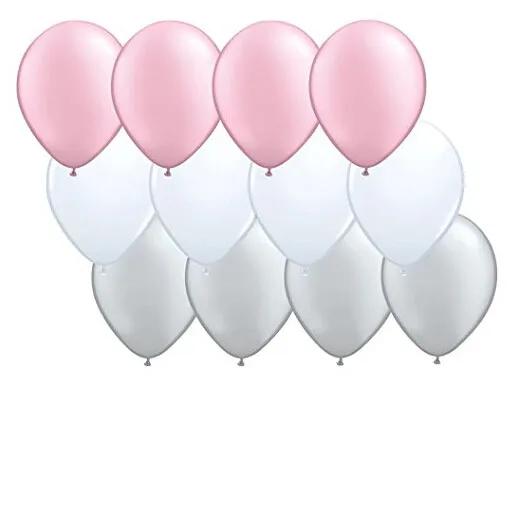 10 &quotсмешанный белый розовый серый латексный воздушный шар для девочек детское