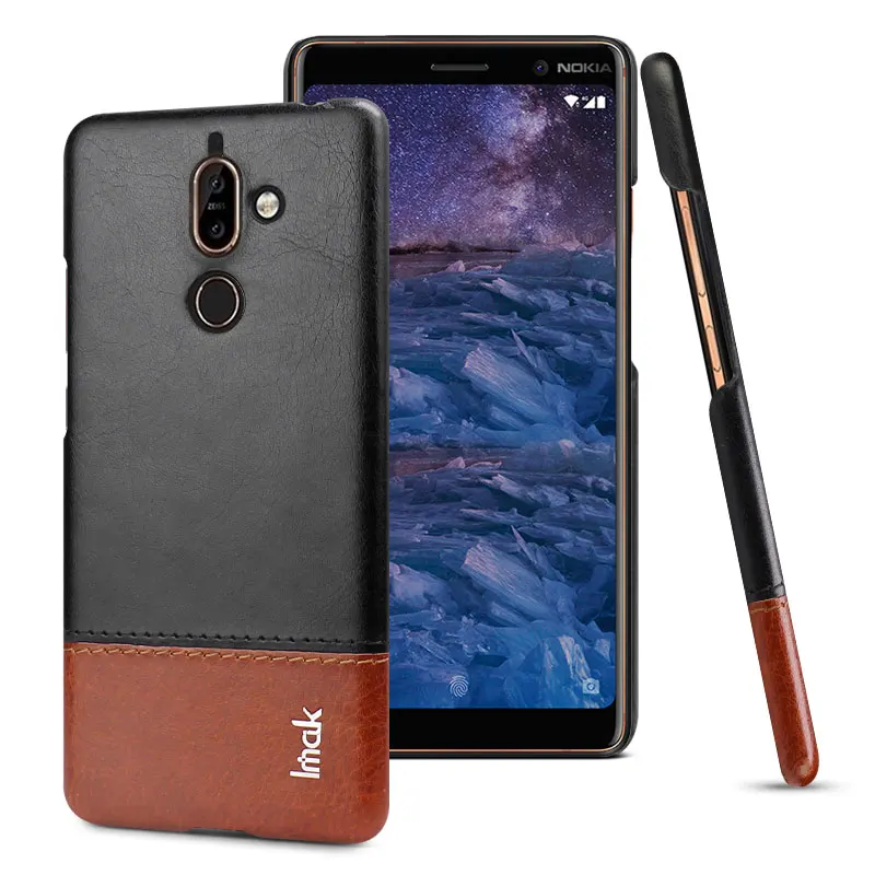 Для Nokia 7 Plus Imak Ruiyi лаконичный светильник, роскошный чехол-накладка из искусственной кожи для Nokia 8 Sirocco X5 5,1 Plus X6 X7 7,1 Plus 9 PureView - Цвет: black-brown