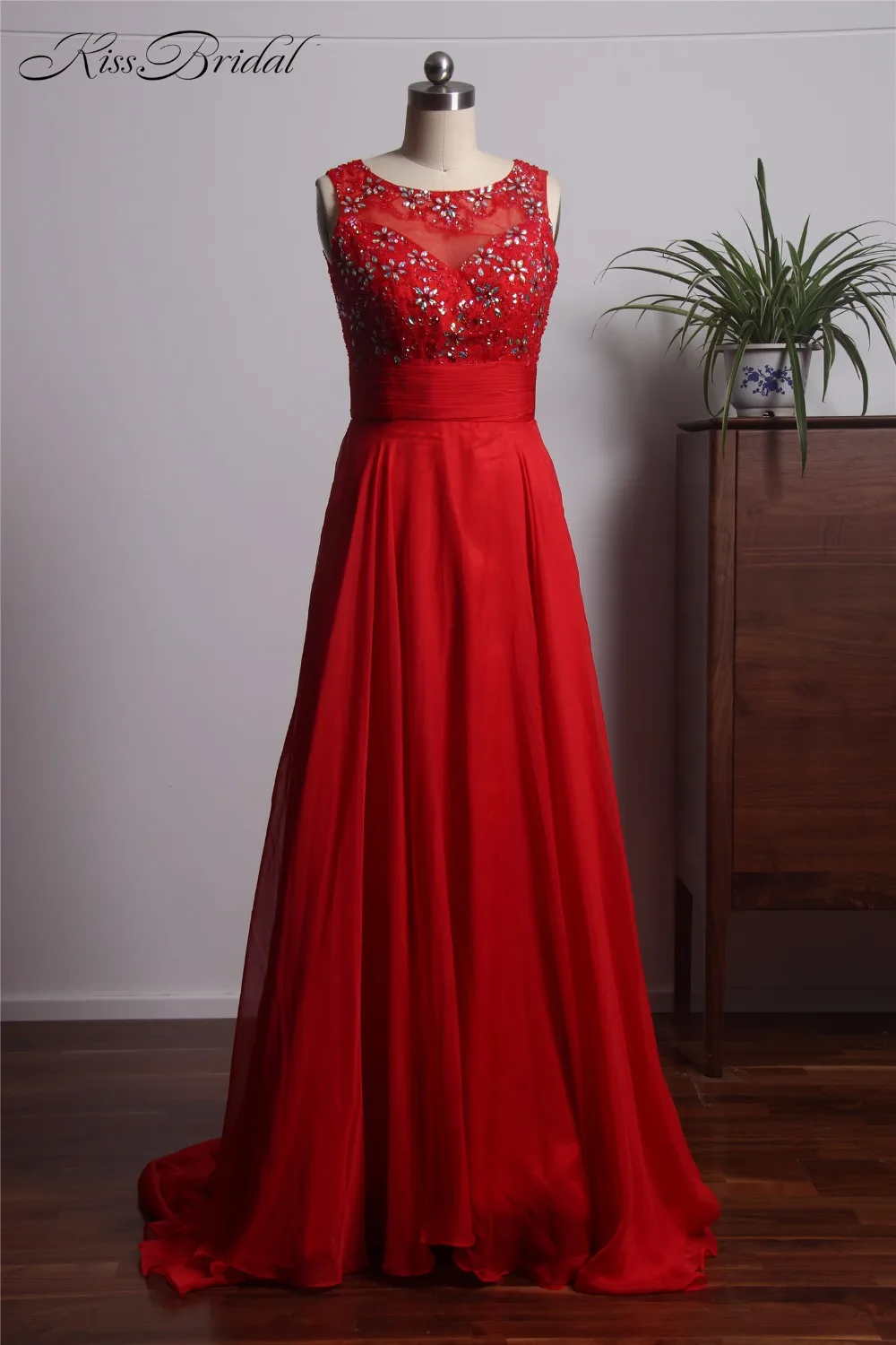

vestido formatura New Elegant Red Prom Dresses Long 2018 Open Back Beaded High Neck Chiffon Homecoming Gowns