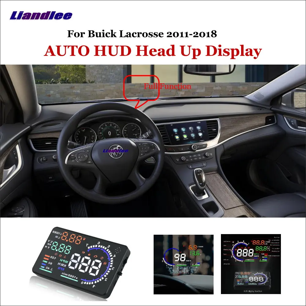

Полнофункциональный автомобильный проекционный дисплей Liandlee HUD для Buick Lacrosse 2011-2018, экран для безопасного вождения, проектор данных OBD, лобов...