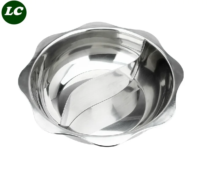FREE SHIPPING CASSEROLE UTENSIL 32cm inox hot pot 2grid soup stainless steel fondue cookware cooking | Дом и сад