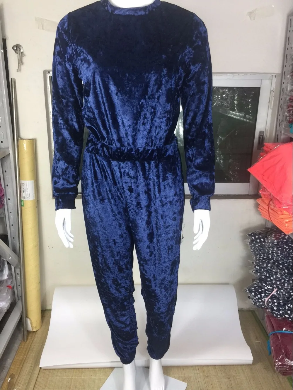 S-XL шикарный бархатный комбинезон 2017 женские Сексуальные облегающие Клубные