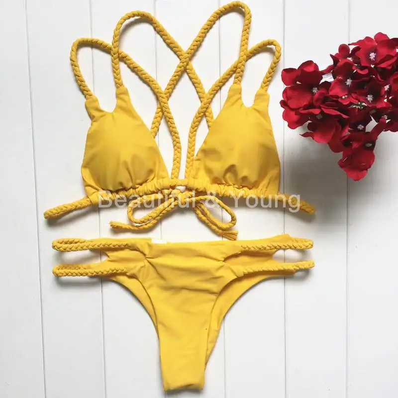 Бесплатная доставка 2016 Летний новый бикини sexy beach купальники дамы росту
