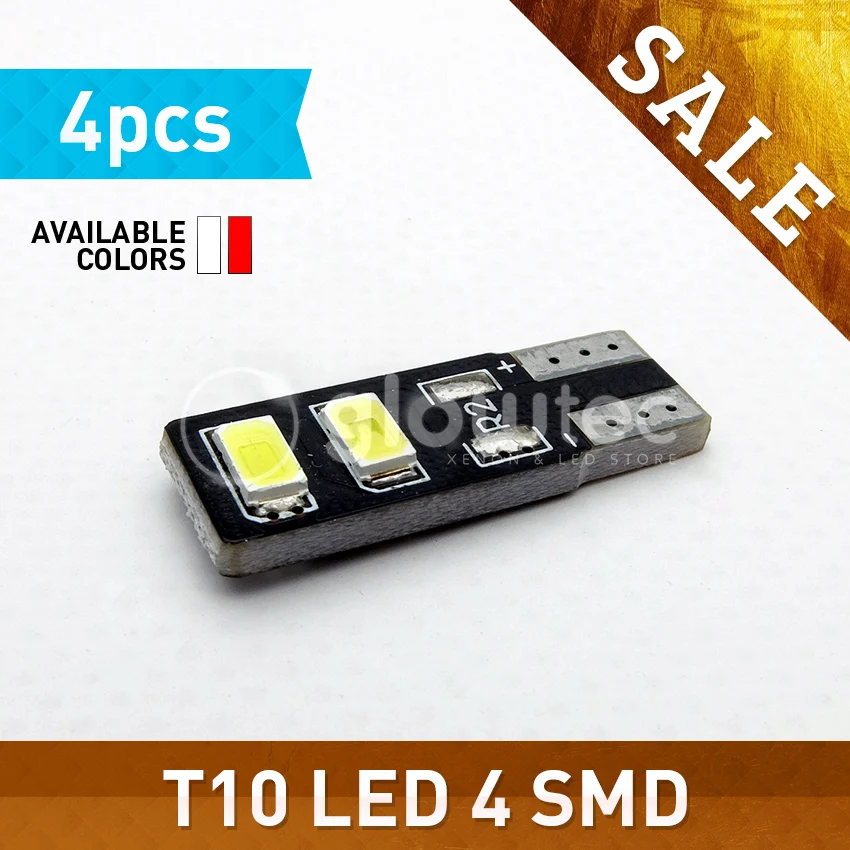 Промо 4 шт. T10 SMD 5730 светодиодный 120LM светильник лампа для чтения Белый Красный