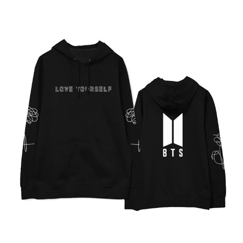 Kpop BTS bulletproof youth club surrounding a particular love yourself with velvet hooded fleece sets female han edition loose | Мужская