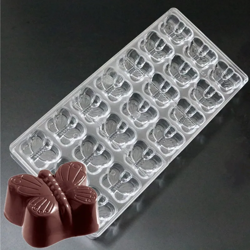 21 полость в форме бабочки жесткая фотоформа для торта|polycarbonate chocolate moulds|polycarbonate