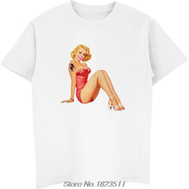 Модная летняя футболка Uomo Donna Pin Up Tatoo винтажные футболки топы мужская крутая