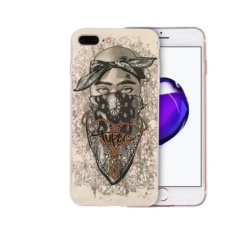 Мягкий силиконовый чехол для телефона iphone X XS XR XSMAX 6S 6 7 8 plus 5s 5 se Pop hip-hop singer 2Pac TPU