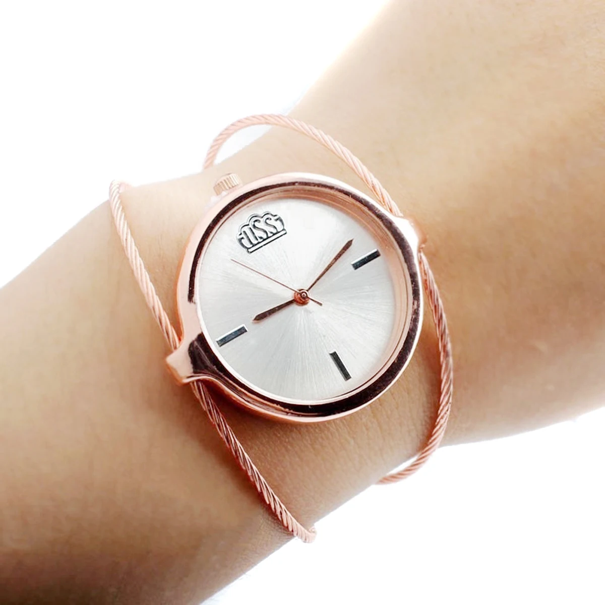 Роскошные браслеты манжеты из нержавеющей стали и браслет с круглым циферблатом