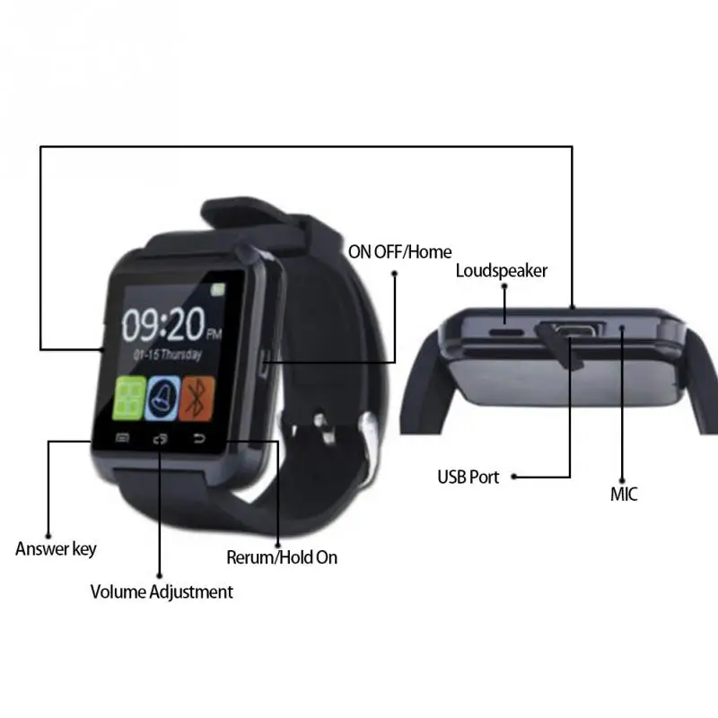 Новинка, умные наручные часы U8 с Bluetooth, модные мужские и женские часы, U часы для Android, samsung S4/Note2/3, htc, LG, sony