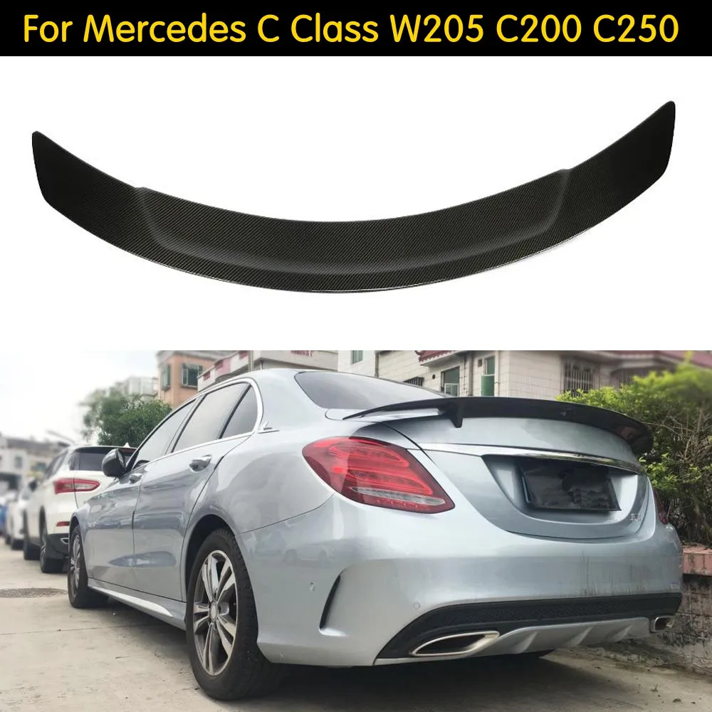 Для Mercedes C Class W205 4 Двери Седан 2015 2019 углеродное волокно автомобиль спойлер заднего