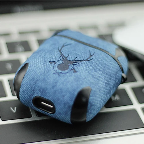 Blue Роскошный кожаный чехол для наушников с Bluetooth для Apple, аксессуары для airpods, защитный чехол, чехол для зарядки, сумки, Раздельный дизайн, подарки - Цвет: Blue