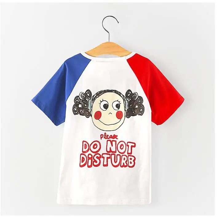 Новая летняя одежда для девочек футболка Милая рубашка с короткими рукавами и