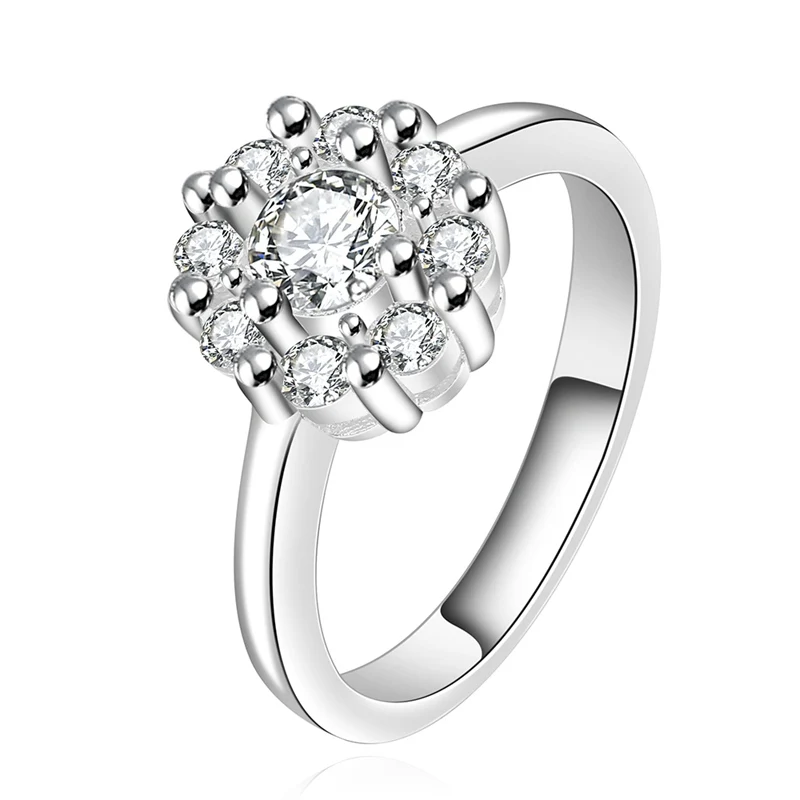 fine summer style 925 sterling silver rings 925-sterling-silver jewelry of man-made diamond wedding for women SR520 | Украшения и