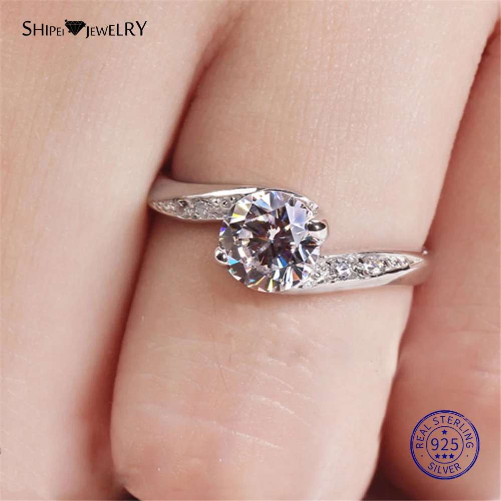 ShiPei Кольцо из стерлингового серебра 925 пробы ювелирные украшения 2ct искусственный муассанит обручальное кольцо для женщин Подарок на годовщину
