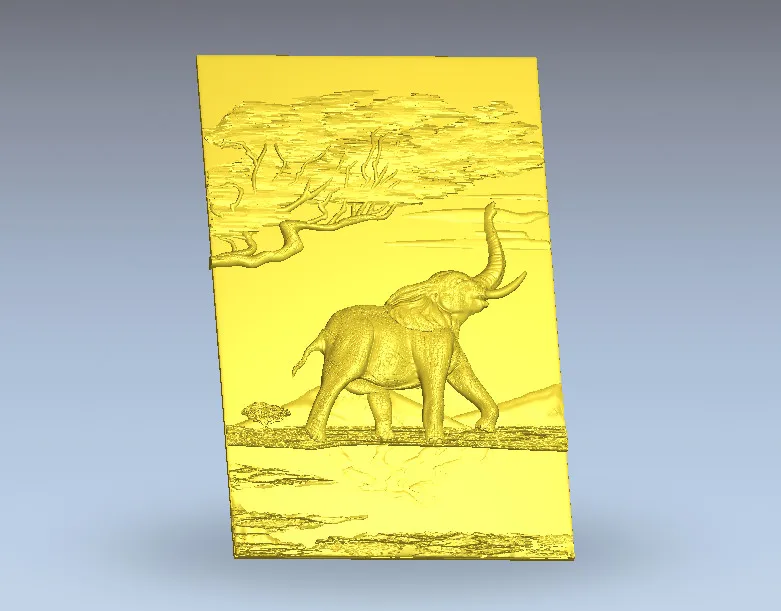 3 файла 3d модель слон рельеф для ЧПУ маршрутизатора принтера Artcam Aspire type STL файлы
