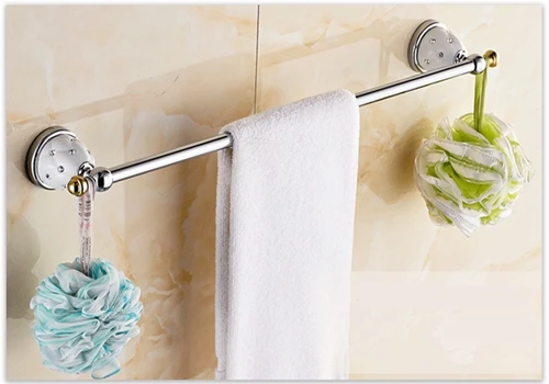 Single Towel Bar Современные Блестящие аксессуары для ванной, хромированная отделка, стойка для туалетной бумаги, вешалка для полотенец, полка, держатель для щетки, настенное крепление, набор аксессуаров для ванной комнаты - Цвет: Single Towel Bar