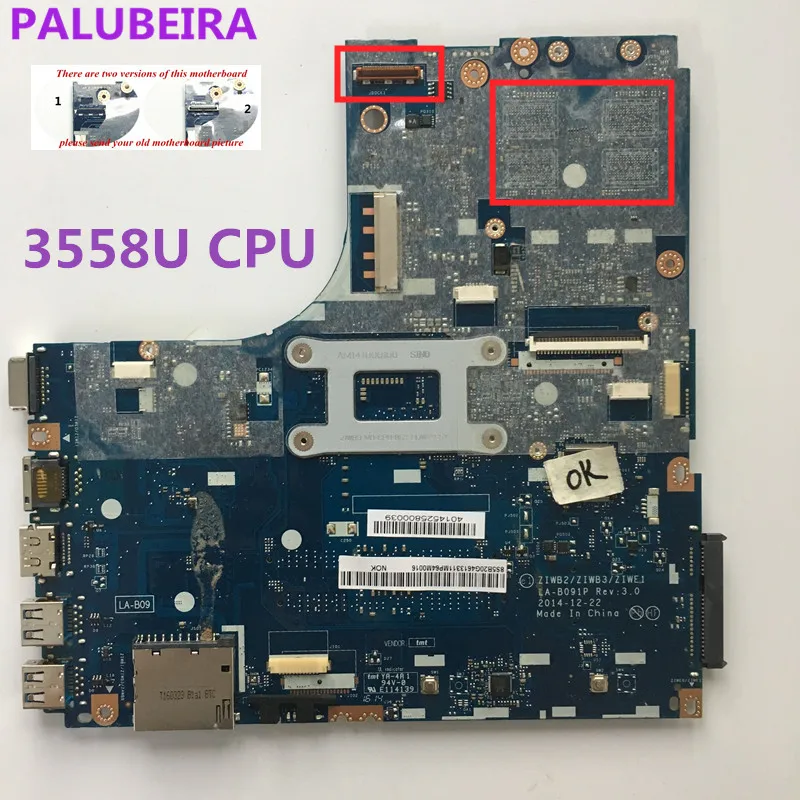 Материнская плата для ноутбука планшета Lenovo B50-70 ZIWB2/ZIWB3/ZIWE1 LA-B091P SR1E8 с процессором