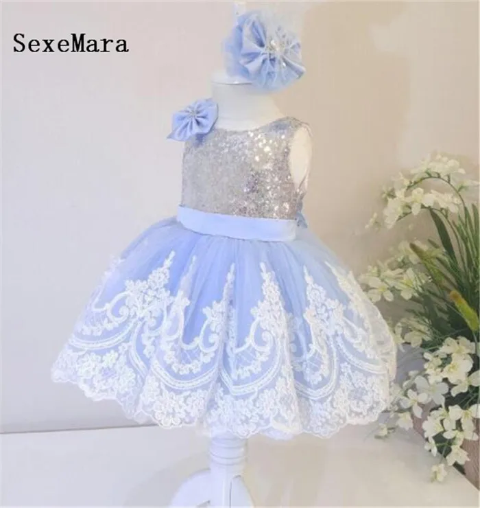 New Cute Baby Girls First Birthday Dress Christmas Party Gown with Bow | Детская одежда и обувь