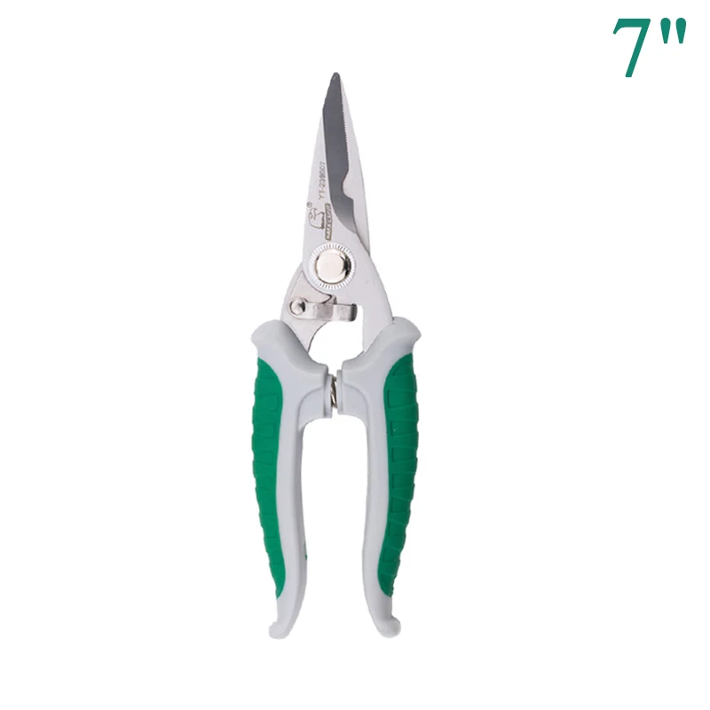 7 Inch " /8" многофункциональные садовые ножницы из нержавеющей стали, бытовые ножницы, паз для резки проволоки, тонкие металлические ручные инструменты - Цвет: 7 Inch