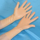 Сексуальные Плотные Латексные короткие перчатки на запястье резиновые варежки с пятью пальцами облегающие руки Gummi