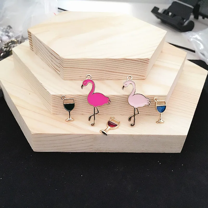 10 шт./лот аксессуары сделай сам в виде милого фламинго для изготовления браслетов