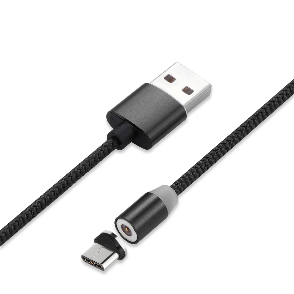 1 шт. Магнитный кабель Micro USB type C для быстрой зарядки, светодиодный, светящийся, зарядное устройство, плетеный шнур, разъем для смартфонов samsung huawei