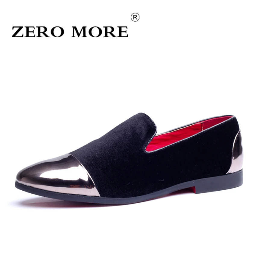 ZERO MORE/Мужская обувь; повседневная обувь больших размеров; Лидер продаж; мужские лоферы из флока; мягкая дышащая обувь из бархата; мужские туфли лоферы - Цвет: Black