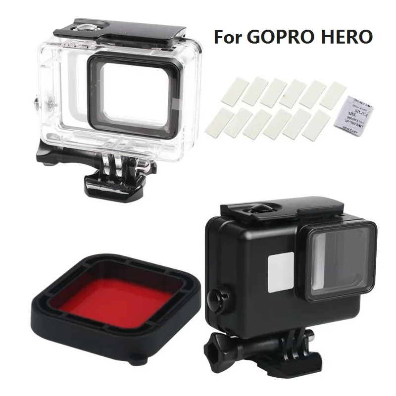 

For GoPro Hero7 6 5 Black 45M Waterproof Case Sports Camera Accessories Protect Frame Housing/Box/Diving Filter/AntiFog Inserts