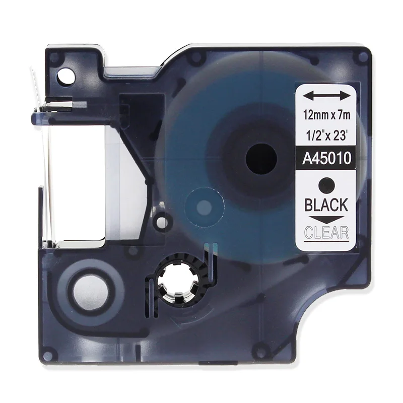 Black On Clear Смешанный цвет совместимый с DYMO D1 ленты этикеток 45013 45010 45014 12 мм черный на белом принтере ленты для производитель этикеток 280 210D 420P - Цвет: Black On Clear