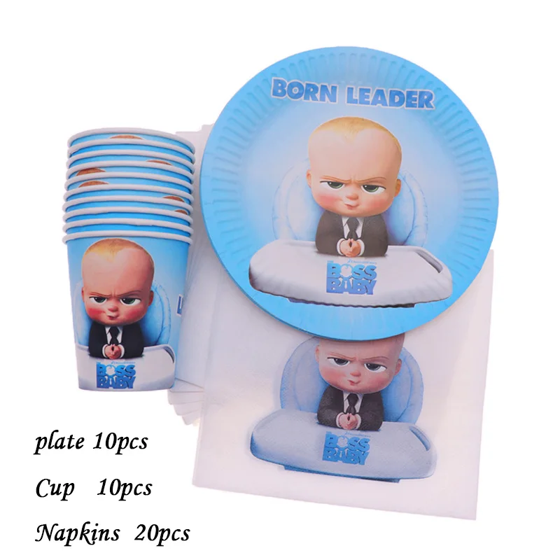 Мультфильм Baby Boss Тема 10 шт./лот тарелка чашка одноразовая посуда boss вечерние украшения принадлежности для детского душа