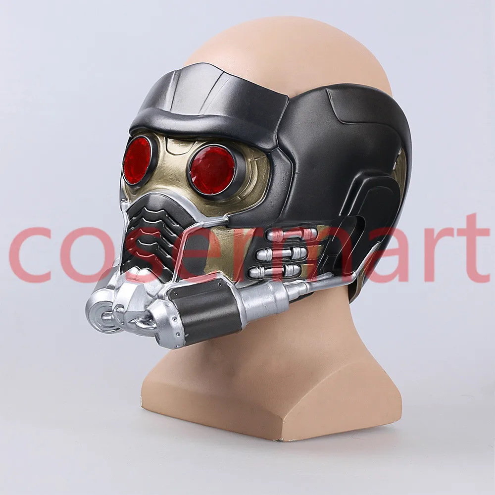 Cos Guardians Helmet Cosplay Peter Quill Helmet PVC with Led Light Star Lord Helmet Halloween Party Mask Adults