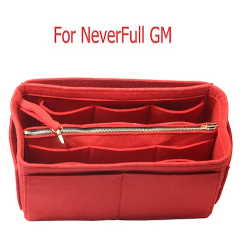 Neverfull-GM Настраиваемая войлочная вставка сумка Органайзер Кошелек Органайзер сумка в сумке для Speedy Neverful(w/съемный карман на молнии - Цвет: Neverfull-GM