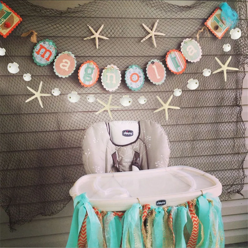 Морская звезда Shell тема бумажные баннеры океан одноразовые домашние украшения