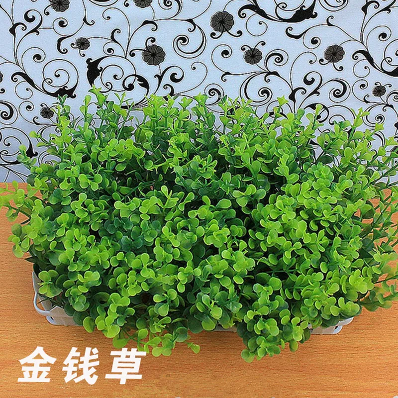 Artificial plants Potted Grass Money grass Fence simulation flower green potted bonsai Home Decor White Set | Дом и сад