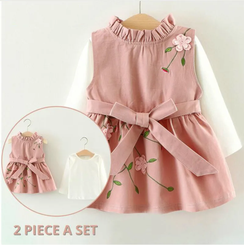 2019 г. 2 предмета платье для маленьких девочек новое весеннее принцессы с длинными