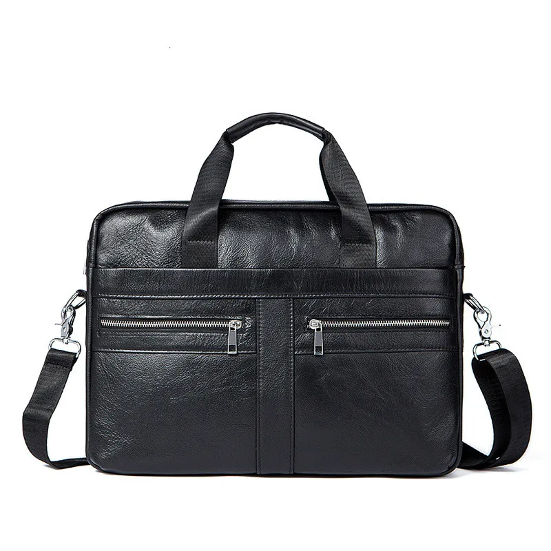 Genuine Leather Men's Bag Bolso Hombre Soft Leather Laptop Computer Bag Business Men Cowhide Handbag Briefcase Bolso Ordenador