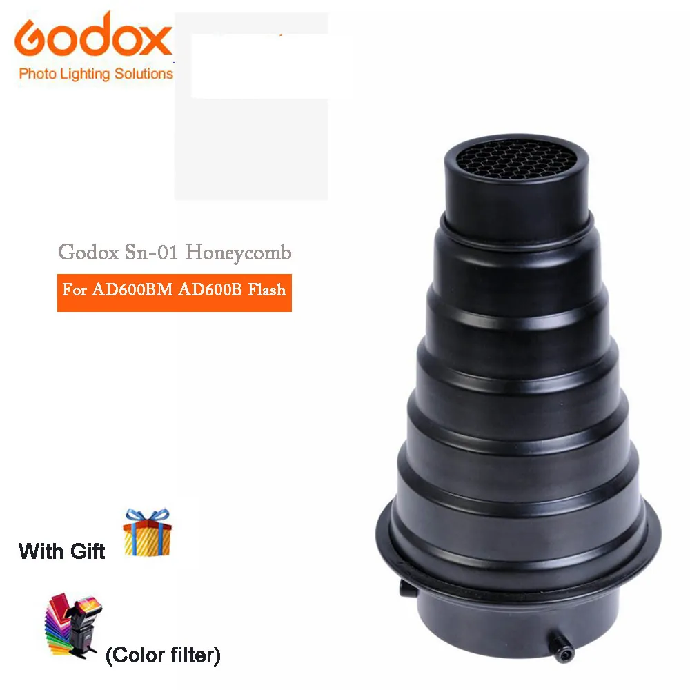 Godox Sn 01 Snoot Honeycomb сетки луч света трубки (9 &quotх 3 7&quot х 2 &quot) для Универсальный Studio Strobe