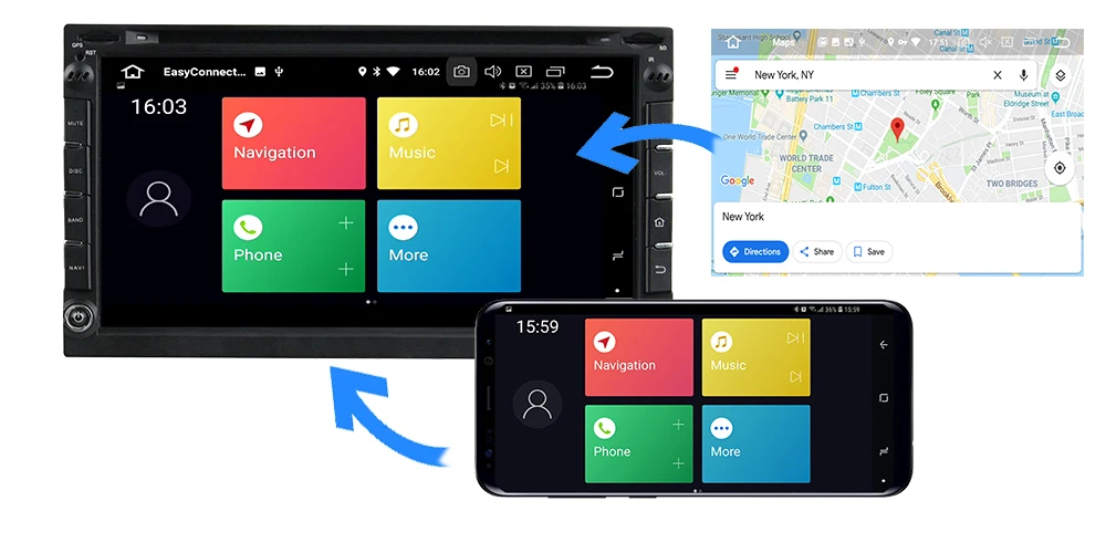 Belsee Универсальный 2 Din 4GB 64GB Android 9 Автомагнитола головное устройство Стерео Авторадио gps-навигация, dvd-плеер Bluetooth Сенсорный экран
