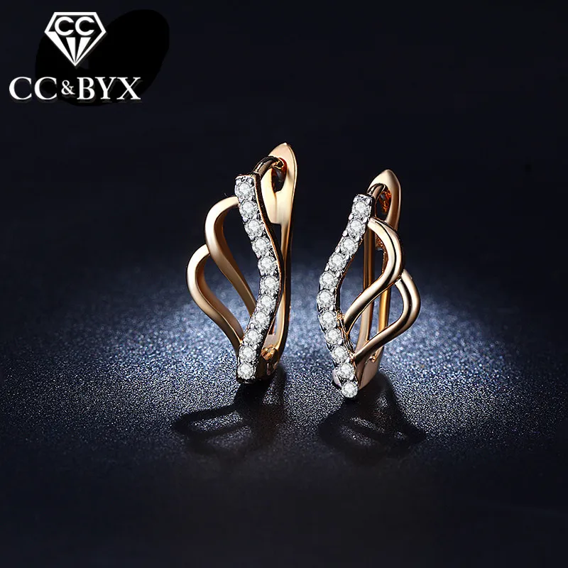 Женские серьги клипсы в форме пера с австрийским кристаллом E023|clip earrings for women|clip