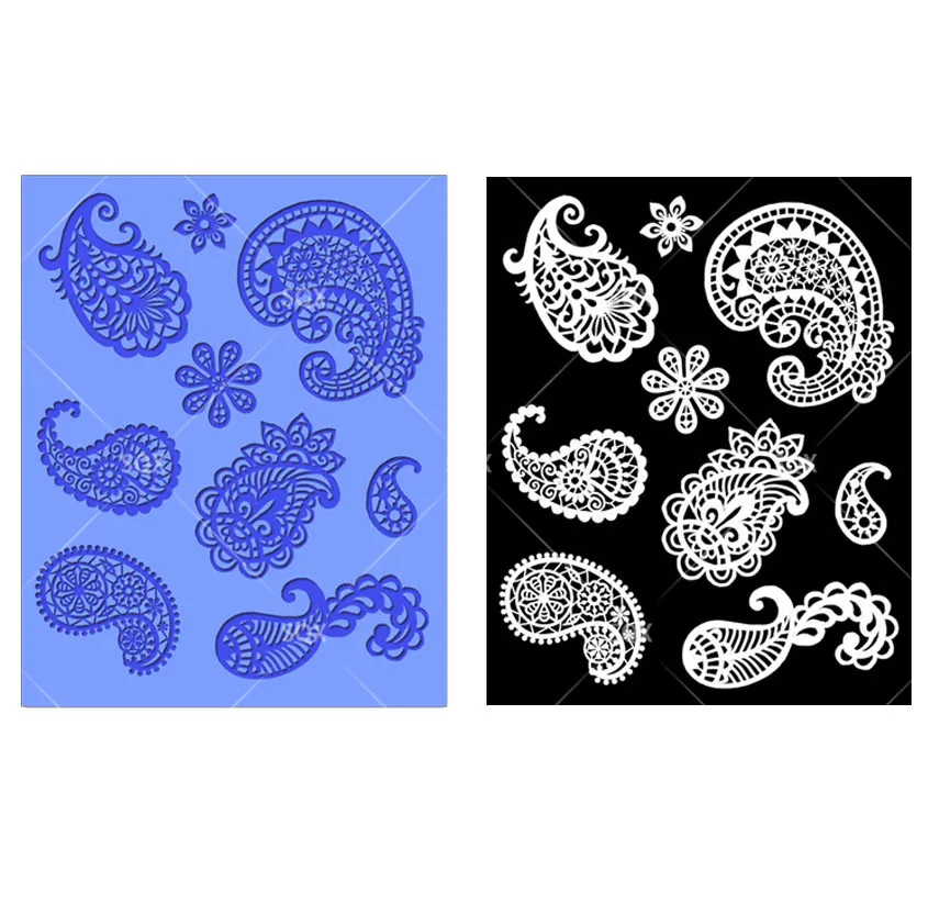 Силиконовая кружевная форма для торта помадки цветок сердце инструмент выпечки