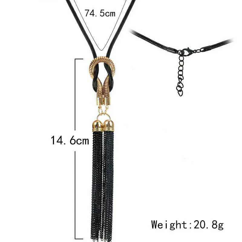 Модное ожерелье с кисточкой и цепочкой на свитер для женщин прекрасные ожерелья