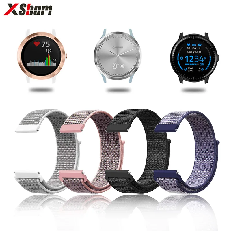 Garmin 20 мм нейлоновый ремешок для часов Vivoactive 3 ремешок на липучке для Garmin Vivoactive3/Vivomove HR/Forerunner 645 умный браслет на запястье